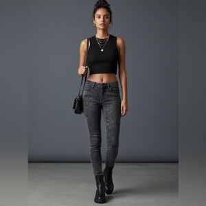 NWT Frame Le Skinny De Jeanne Snake Print Jeans in Tonal Python